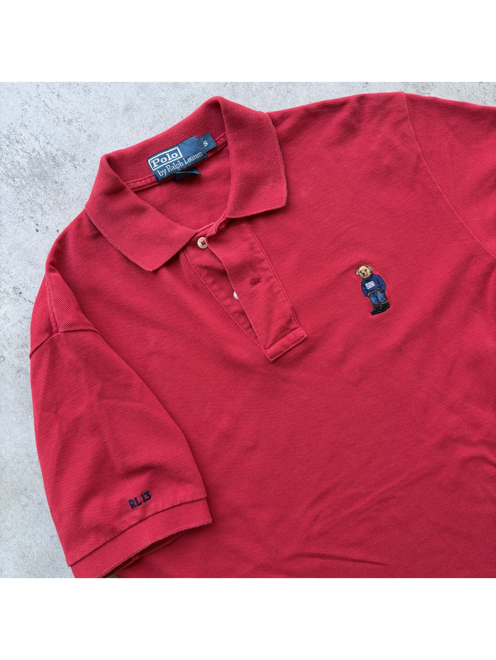 Polo Bear Embroidery By Ralph Lauren Red Polo Shirt
